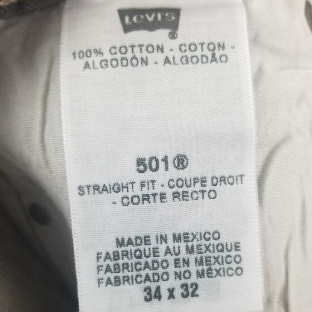 Levi's 501 Men's Straight Leg Corte Recto Gray Button Fly Jeans Sz 34X32 - Picture 5 of 5